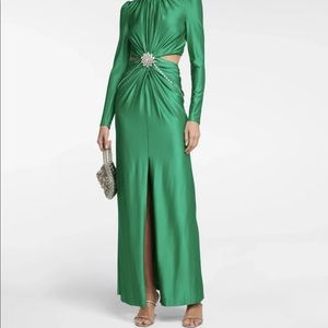 PACO RABANNECrystal-embellished ruched cutout gown